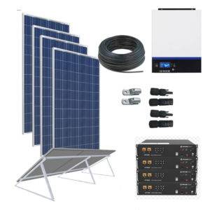 Kit Solar 3000W 24V 6400Wh/Día con 4 BATERIAS LITIO
