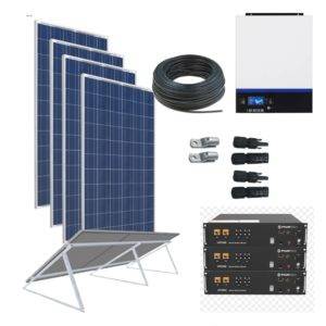 Kit Solar 3000W 24V 6400Wh/Día con 3 BATERIAS LITIO