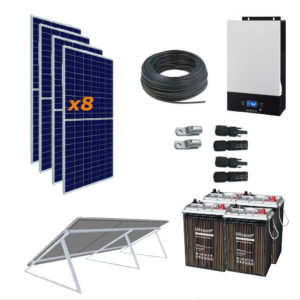 Kit Solar 3000W 24V 19500Wh/Día 600Ah C120 Monocristalino