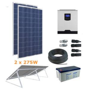 Kit solar 1000W 12V con 2 paneles de 275W