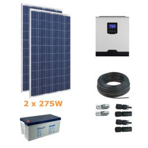 Kit Solar caravanas con batería 2500Wh/día 1000W 12v