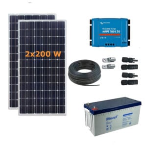 Kit solar para barcos, 2x200W, regulador Victron y batería AGM