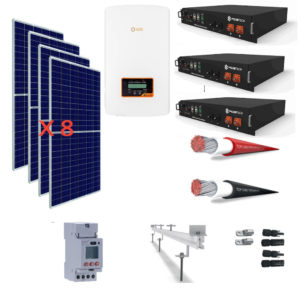 Kit Solar Autoconsumo Directo 3kWp - SOLIS-RHI-3.6K y tres baterías Pylontech