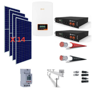 Kit Solar Autoconsumo Directo 5kWp Monocristalino - SOLIS RHI 6K y 2 baterías Pylontech