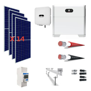 Kit Solar Autoconsumo Directo 5kWp inversor HUAWEI y batería HUAWEI LUNA2000-5